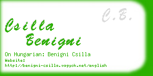 csilla benigni business card